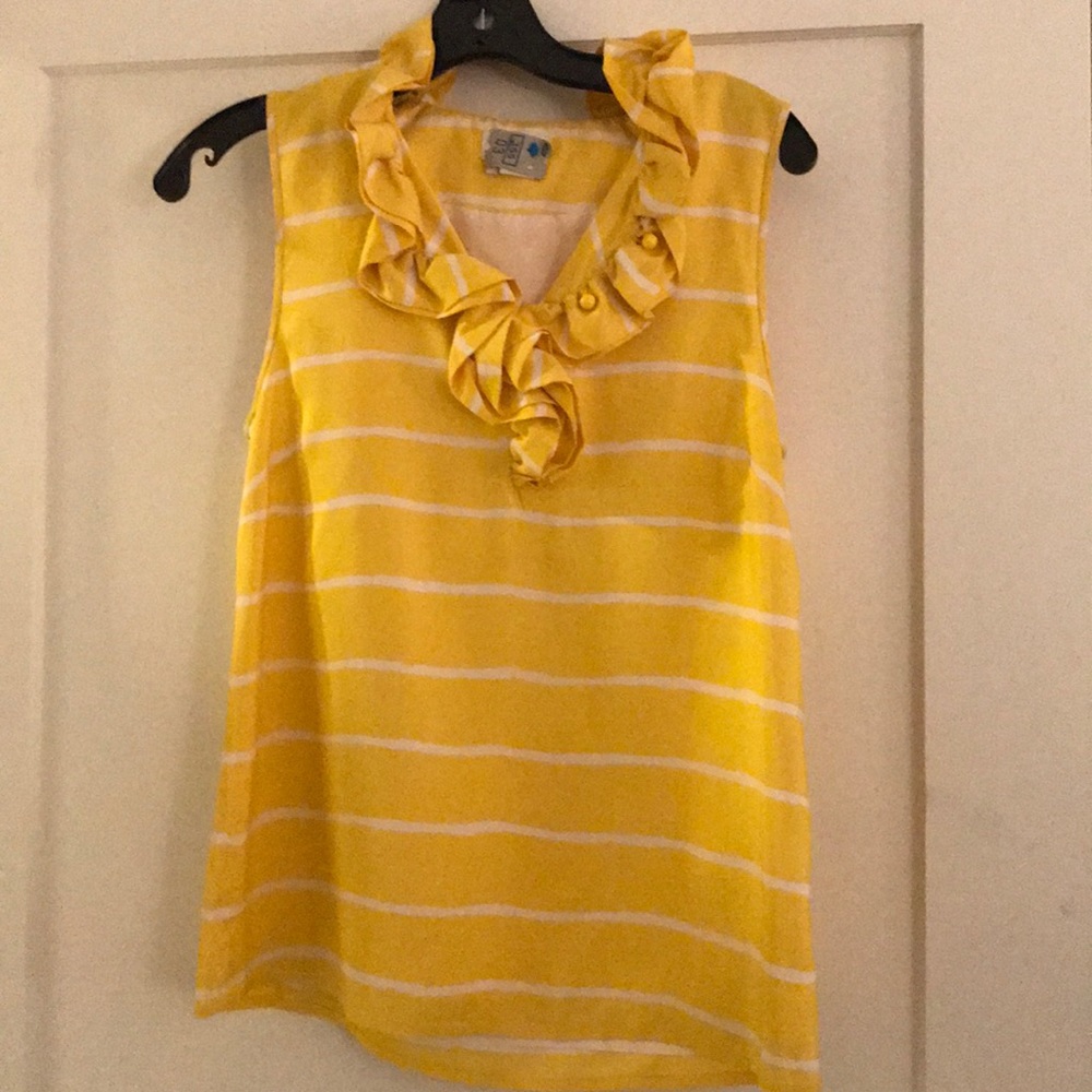 Kate Spade Silk ruffle neck shell